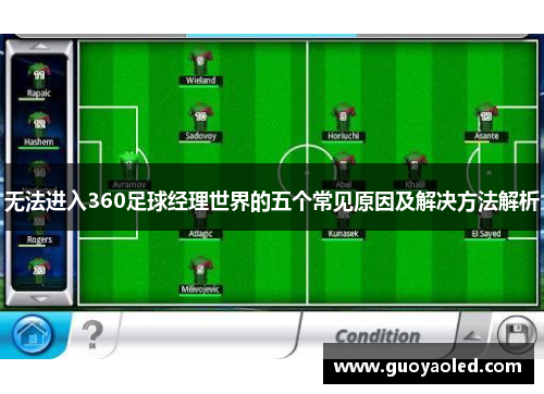 无法进入360足球经理世界的五个常见原因及解决方法解析